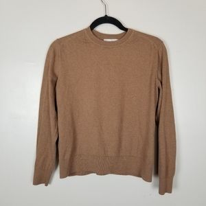 Everlane organic cotton pullover sweater, brown tan, size M
